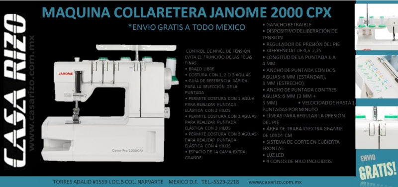 Collaretera Janome cover pro 2000 cpx